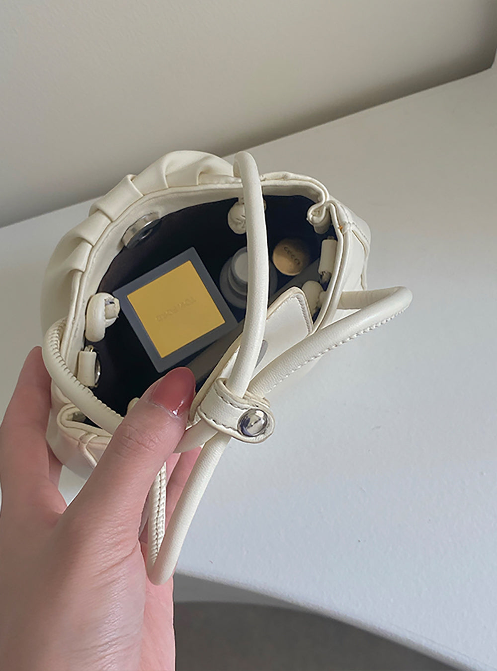 Handheld Bag with Bow Detail