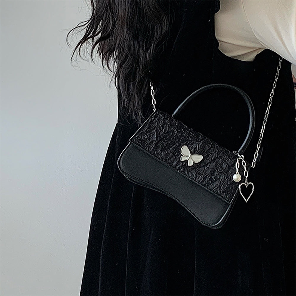 PU Structured Sling Bag with Applique