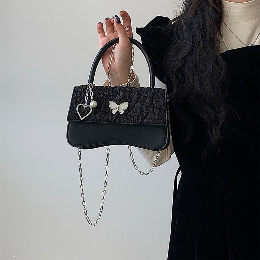 PU Structured Sling Bag with Applique