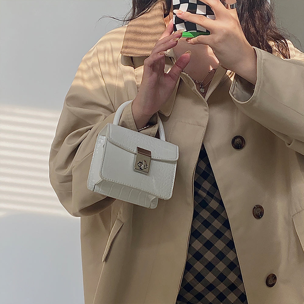 Textured PU Sling Bag with Quilted