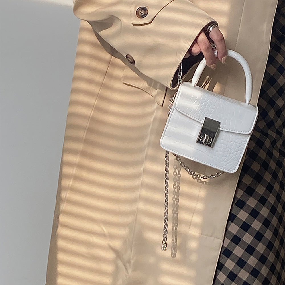 Textured PU Sling Bag with Quilted