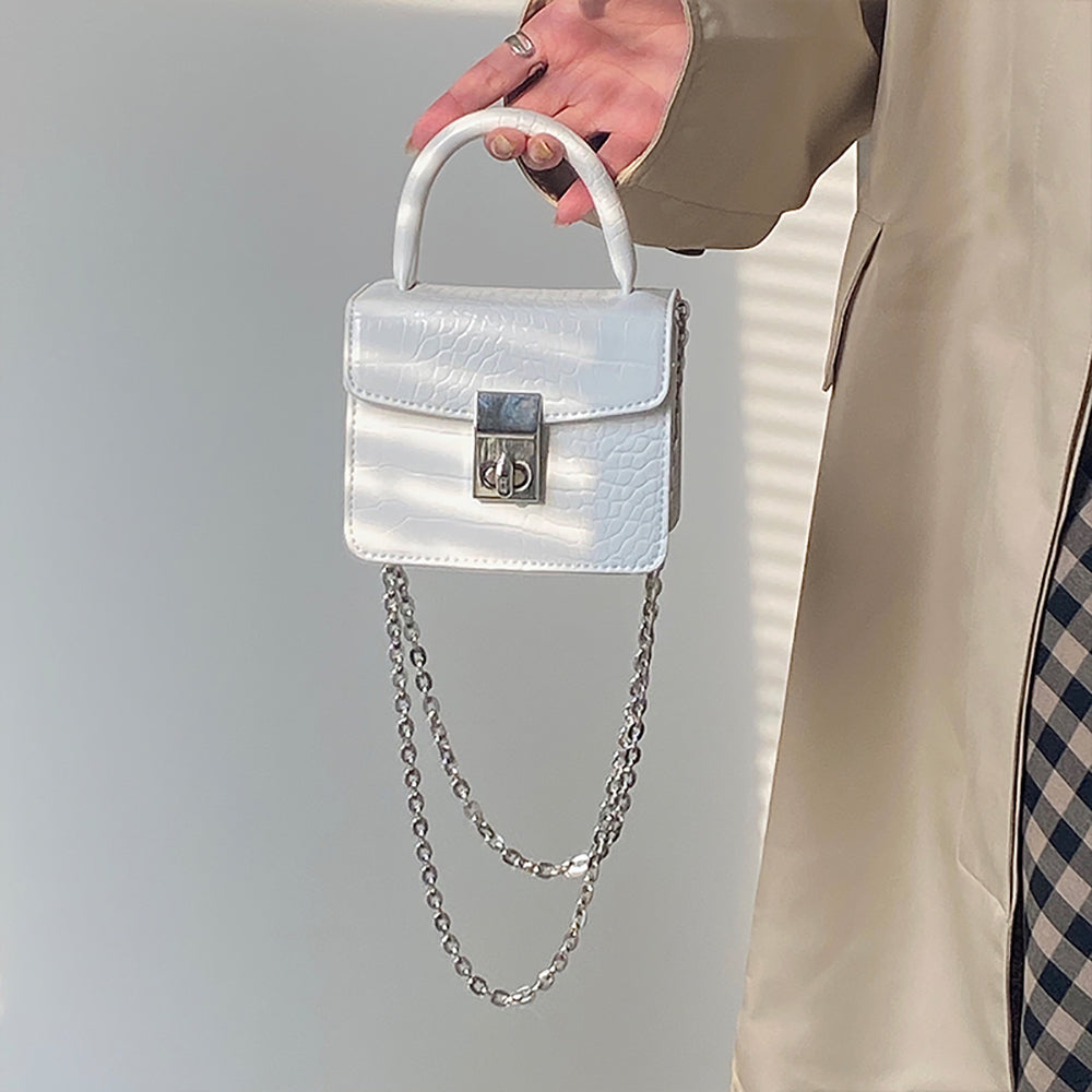 Textured PU Sling Bag with Quilted
