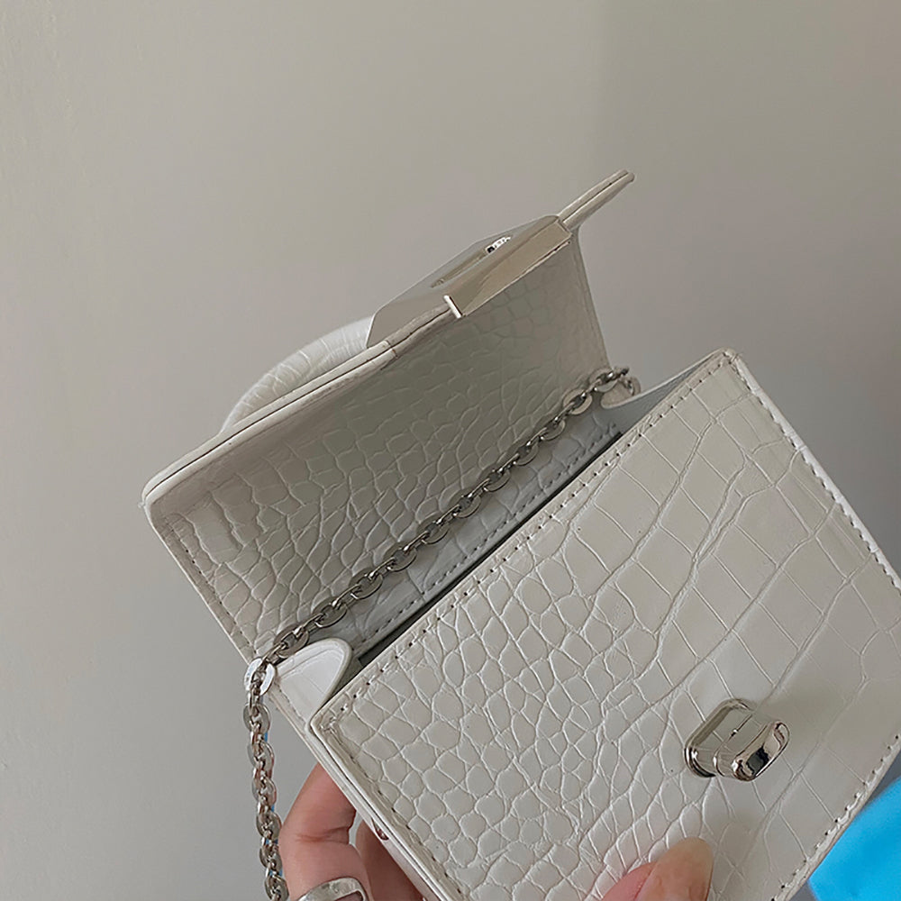 Textured PU Sling Bag with Quilted