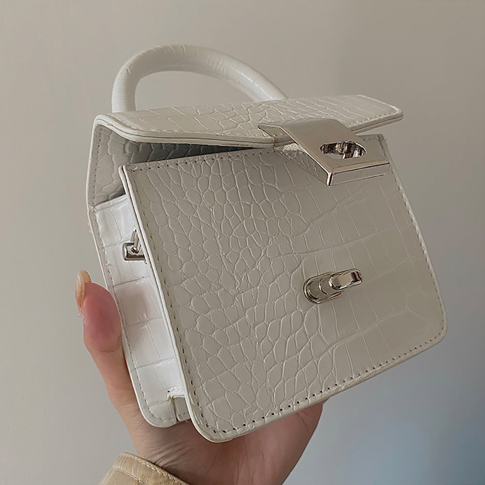 Textured PU Sling Bag with Quilted