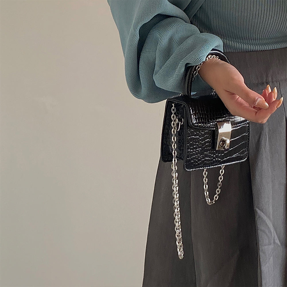 Textured PU Sling Bag with Cut Work