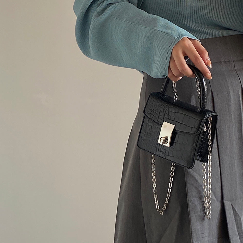 Textured PU Sling Bag with Cut Work
