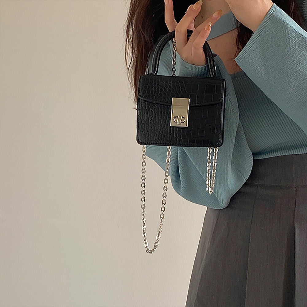 Textured PU Sling Bag with Cut Work
