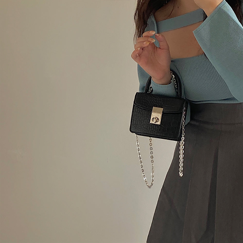 Textured PU Sling Bag with Cut Work