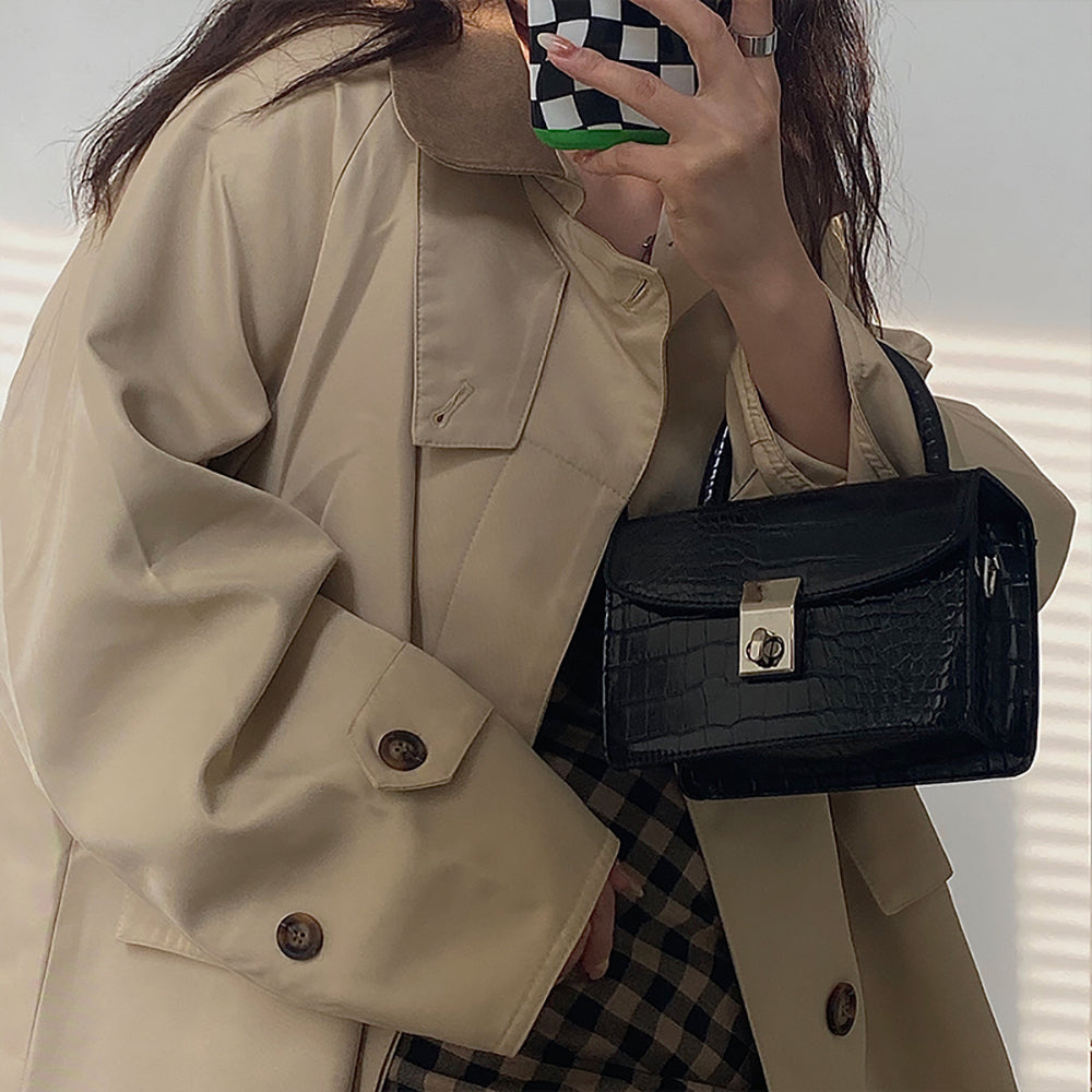 Textured PU Bucket Sling Bag with Quilted