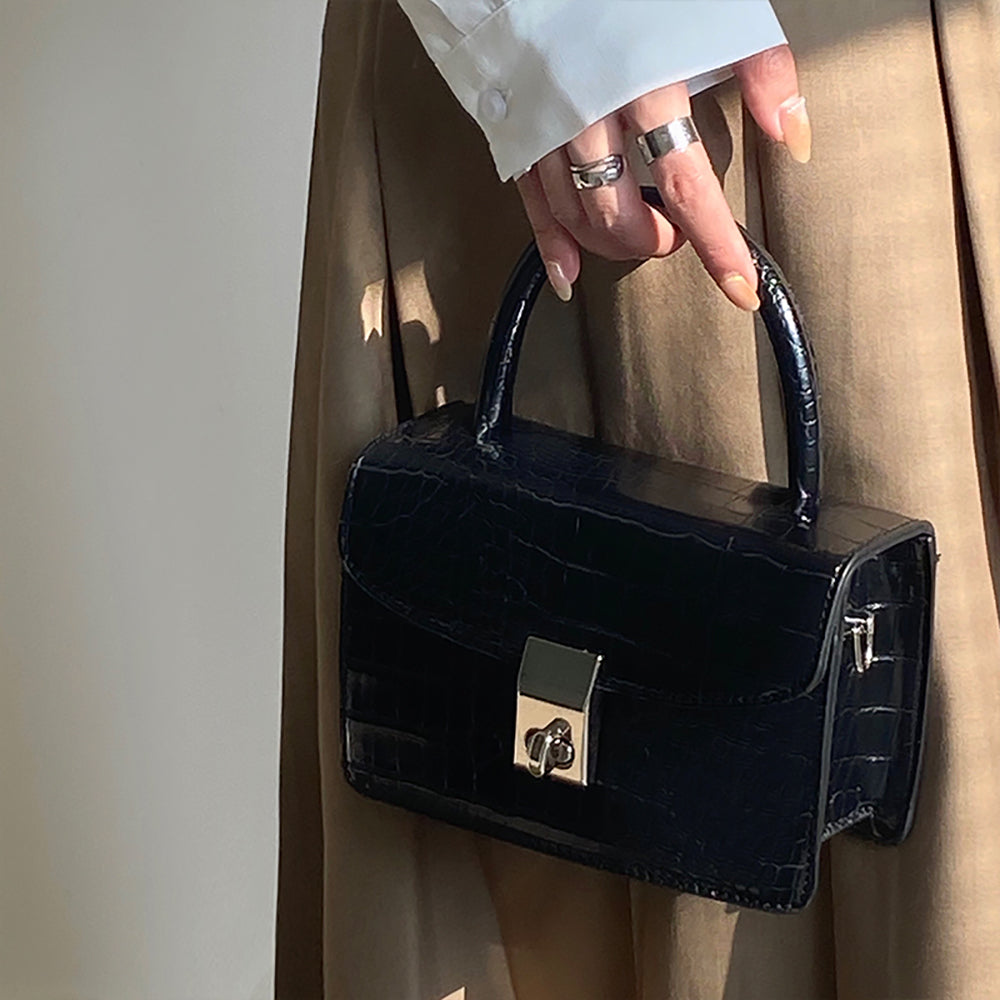 Textured PU Bucket Sling Bag with Quilted