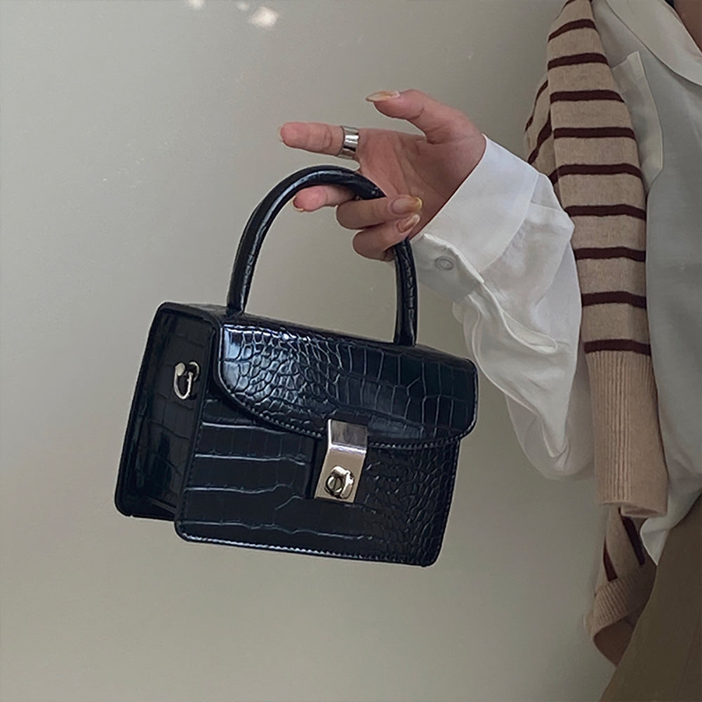 Textured PU Bucket Sling Bag with Quilted