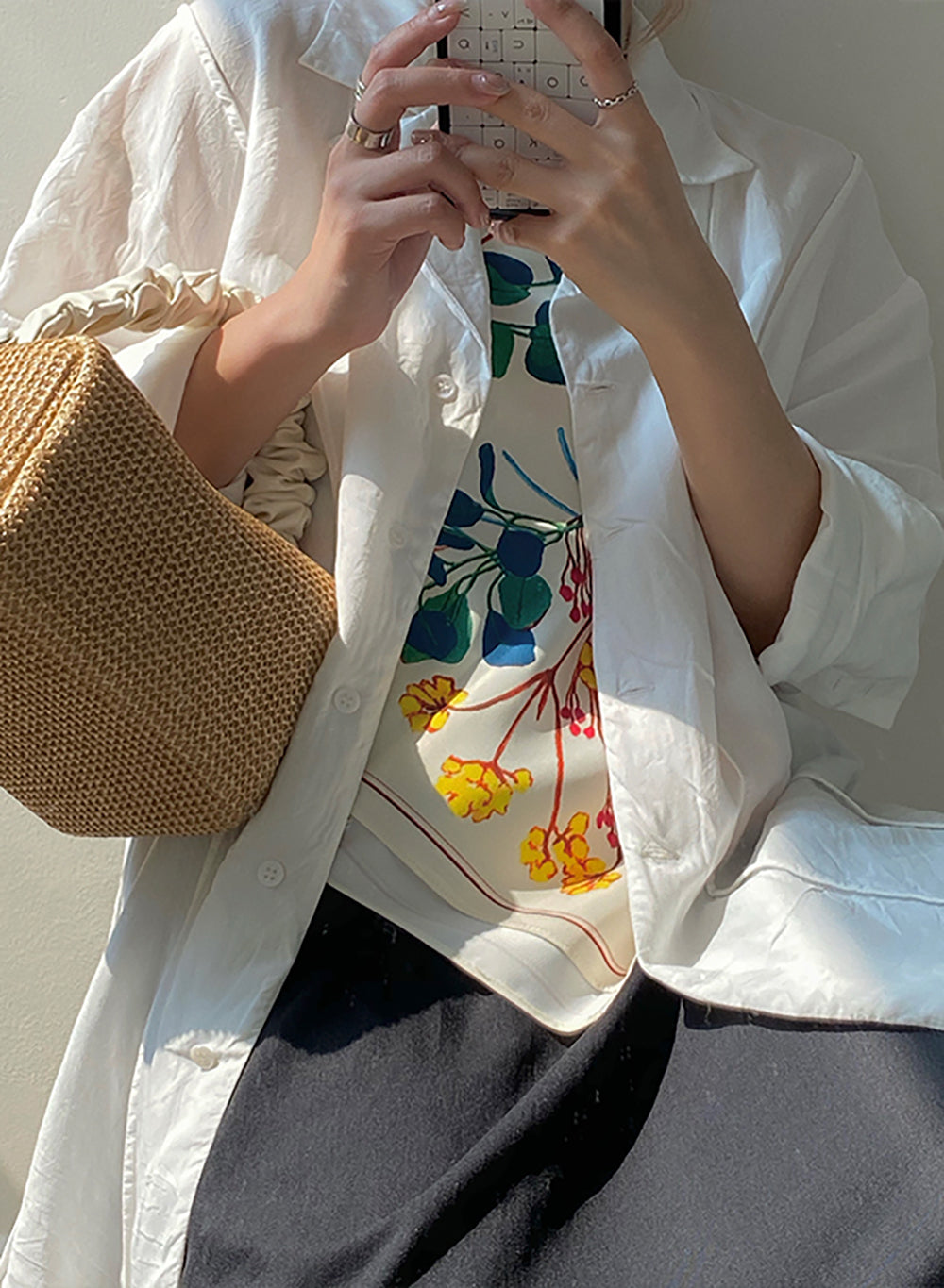 Textured Structured Sling Bag