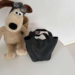 Black Solid Two Handles Sling Bag