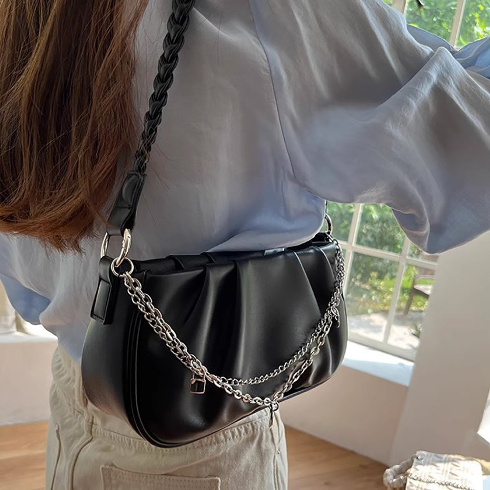 PU Satchel with Applique