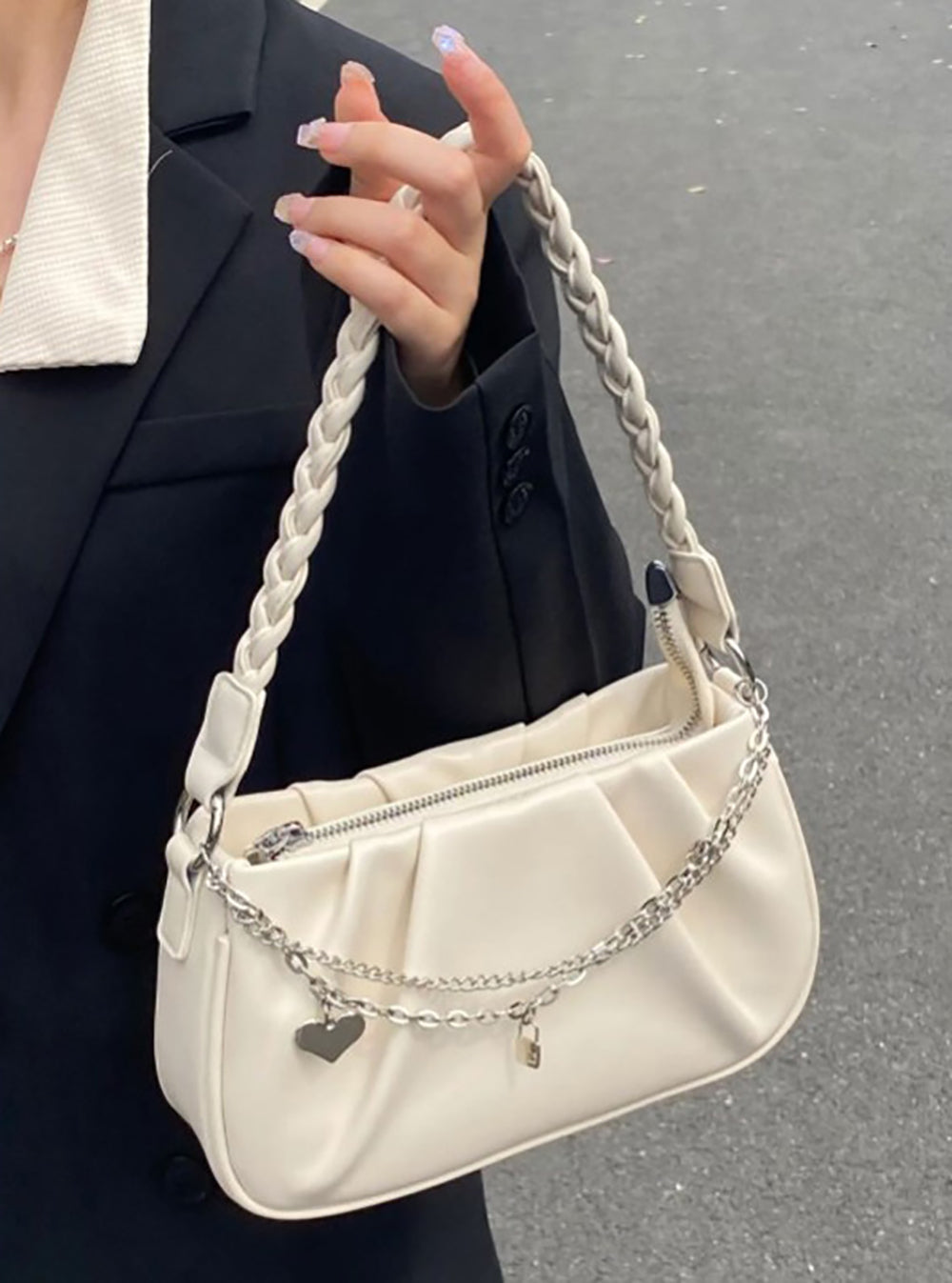 PU Satchel with Applique