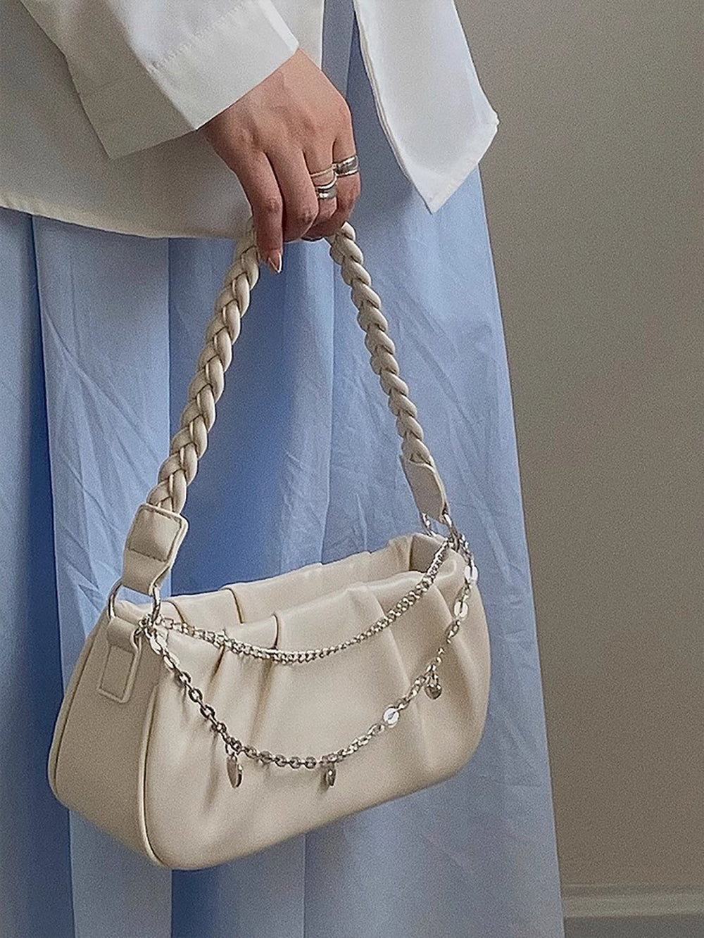 PU Satchel with Applique