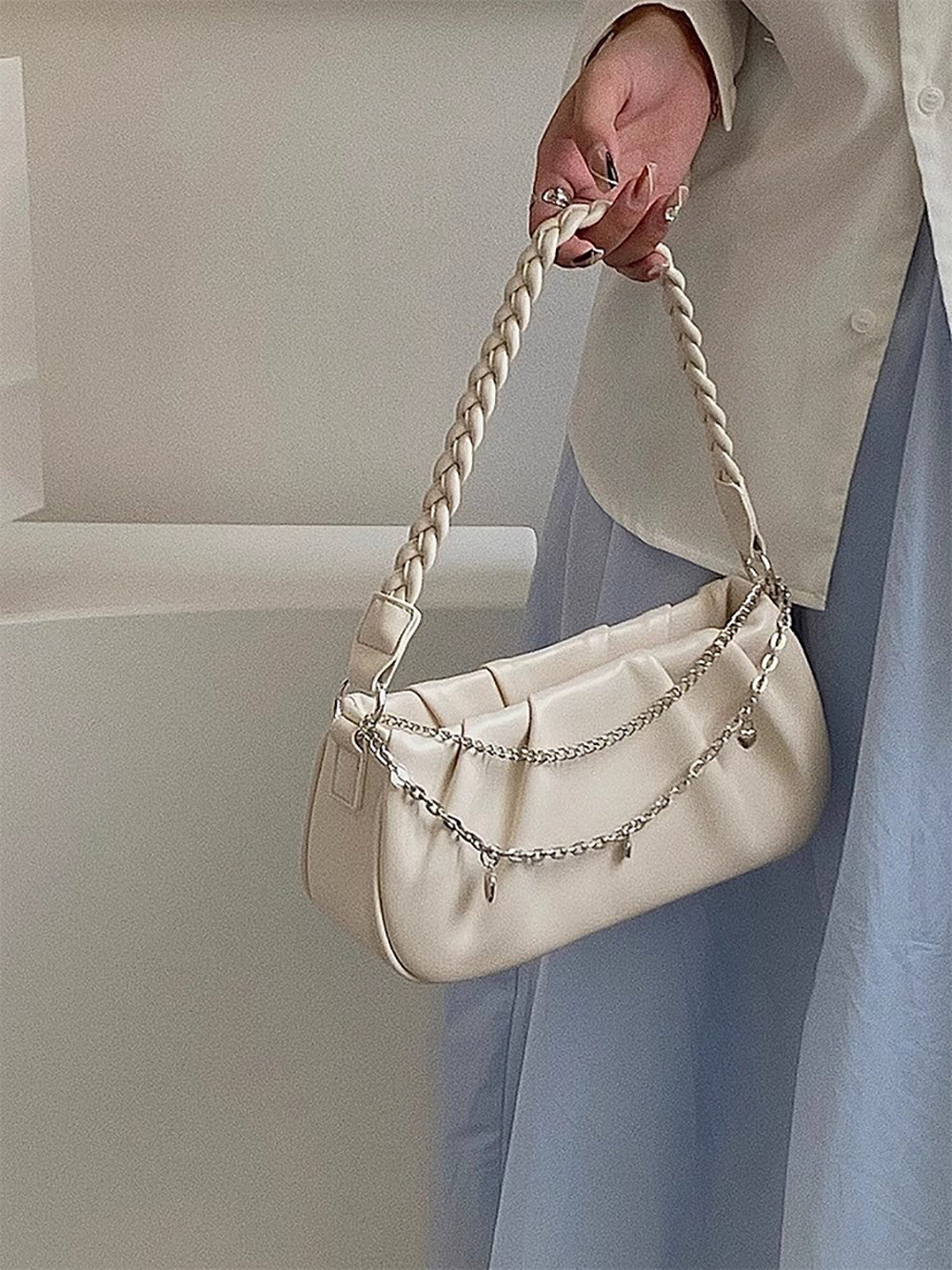 PU Satchel with Applique