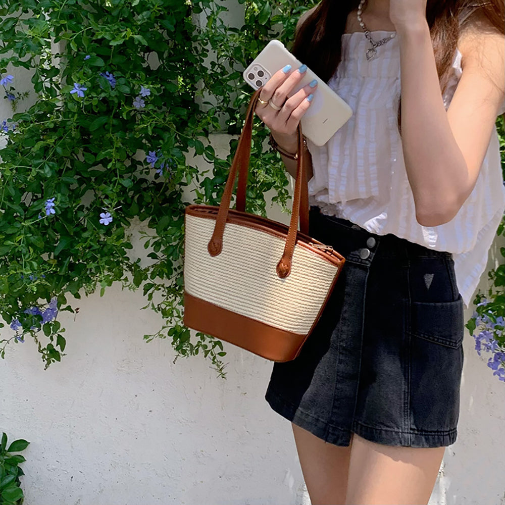 Textured Bucket Sling Bag