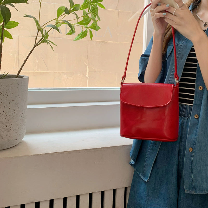 Red Solid One Handle Sling Bag