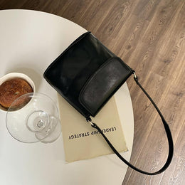 Black Solid One Handle Sling Bag