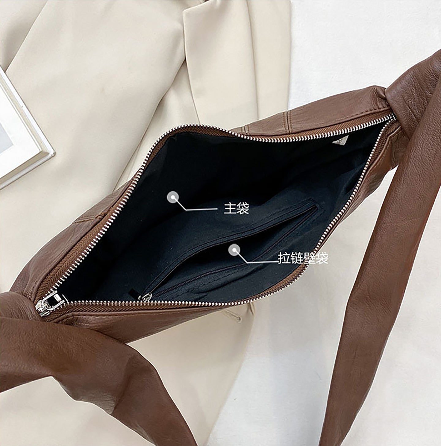 Hobo Bag with Bow Detail
