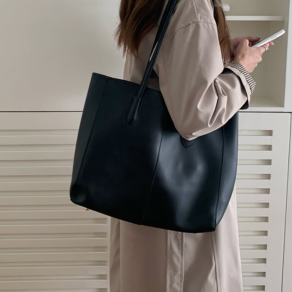 Bucket Shoulder Bag with Applique