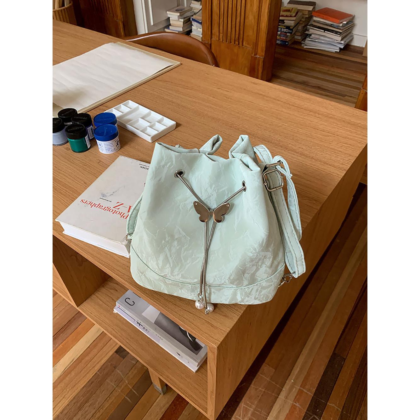Green Solid One Handle Sling Bag