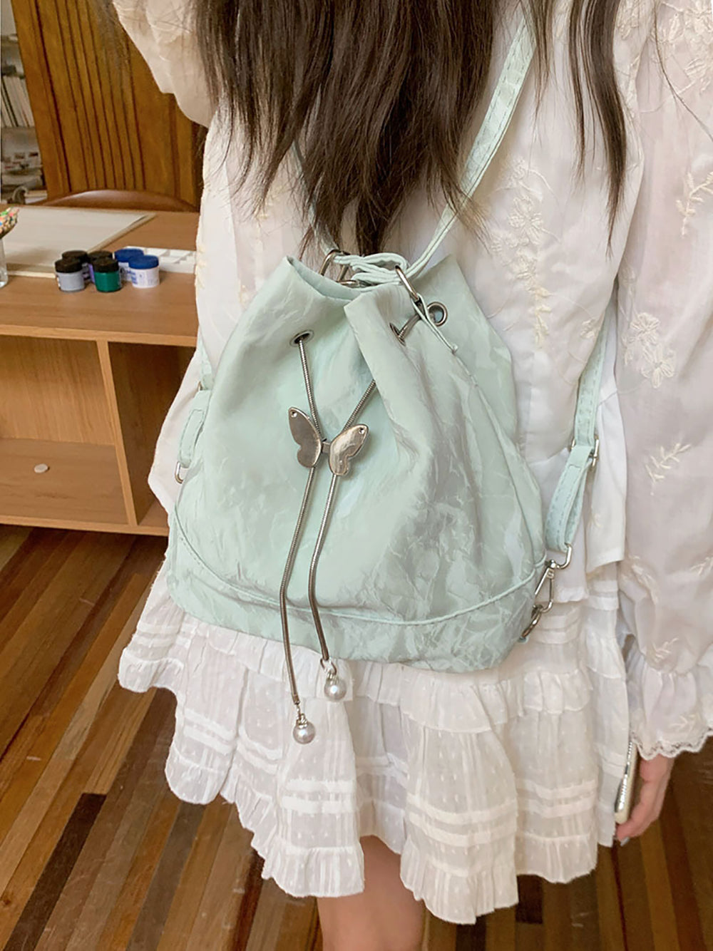 Green Solid One Handle Sling Bag