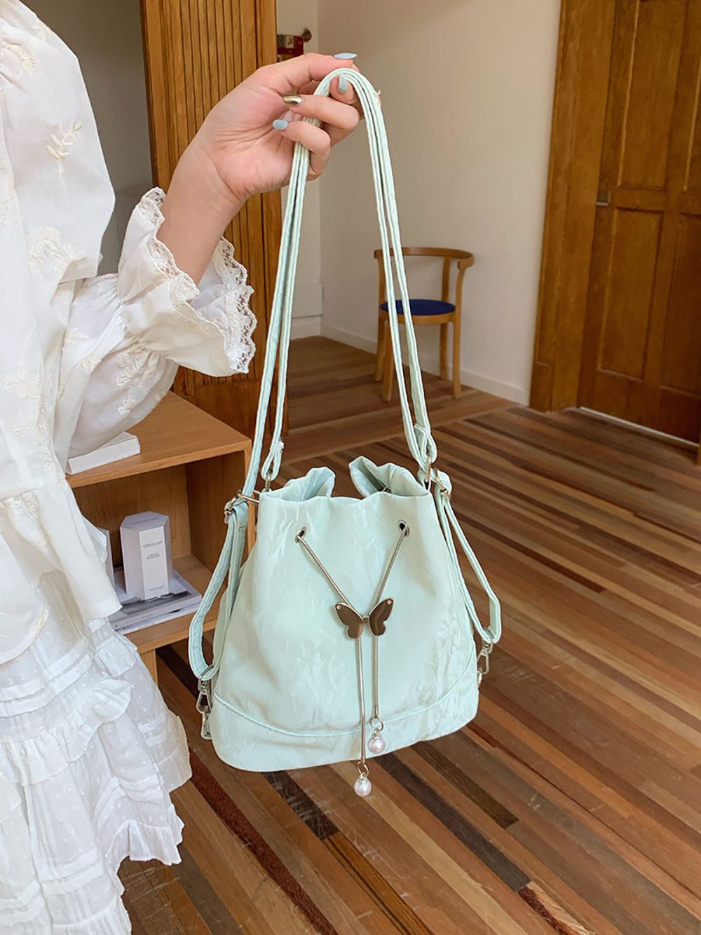 Green Solid One Handle Sling Bag