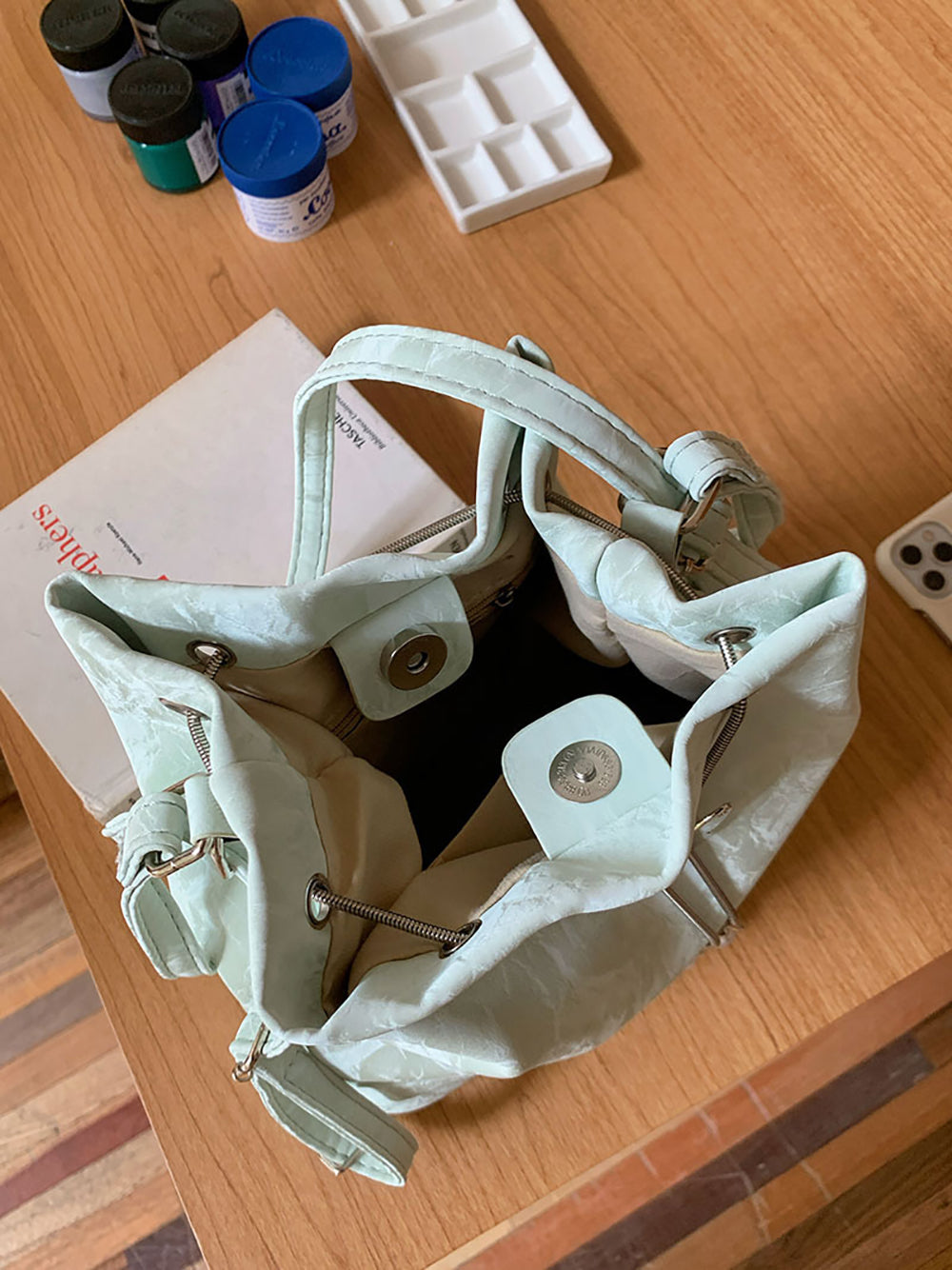 Green Solid One Handle Sling Bag