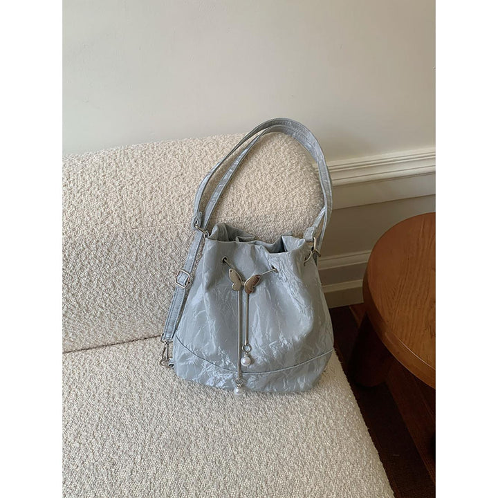 Silver Solid One Handle Sling Bag
