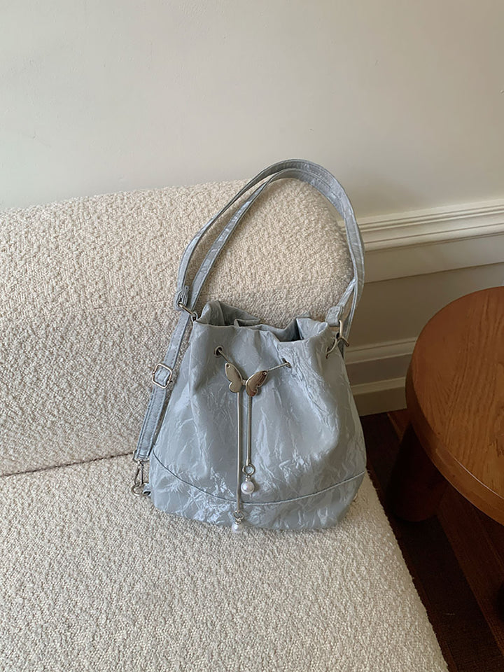 Silver Solid One Handle Sling Bag