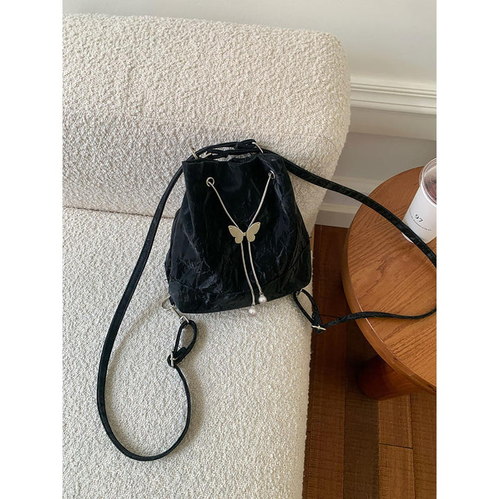 Black Solid One Handle Sling Bag