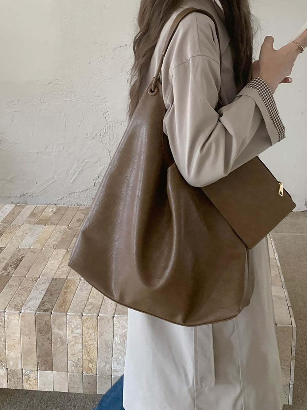 PU Shopper Handheld Bag