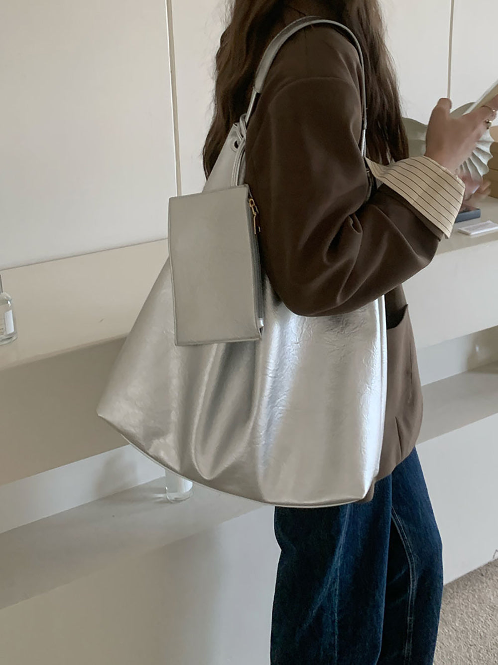 PU Shopper Handheld Bag