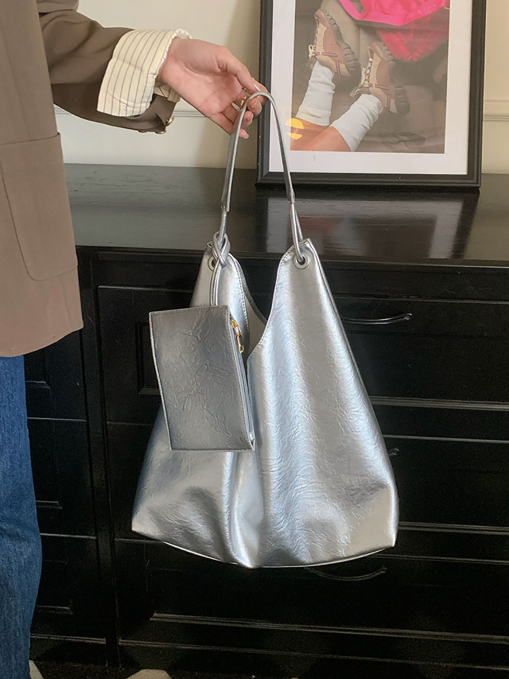 PU Shopper Handheld Bag