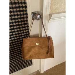 Brown Solid One Handle Sling Bag