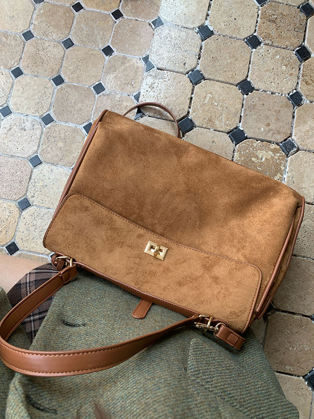 Brown Solid One Handle Sling Bag
