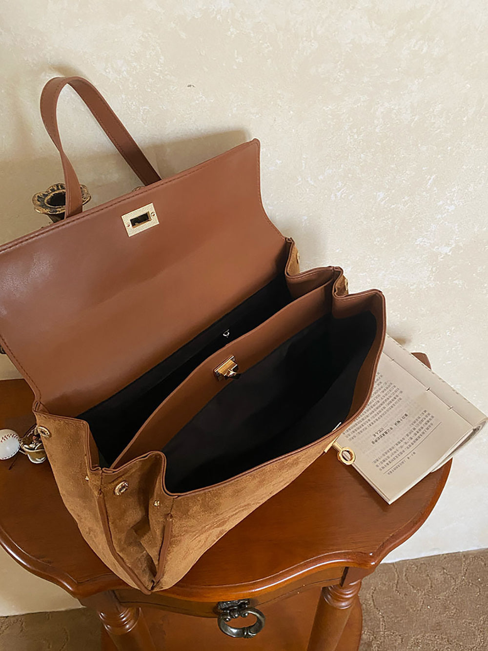 Brown Solid One Handle Sling Bag
