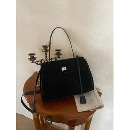 Black Solid One Handle Sling Bag