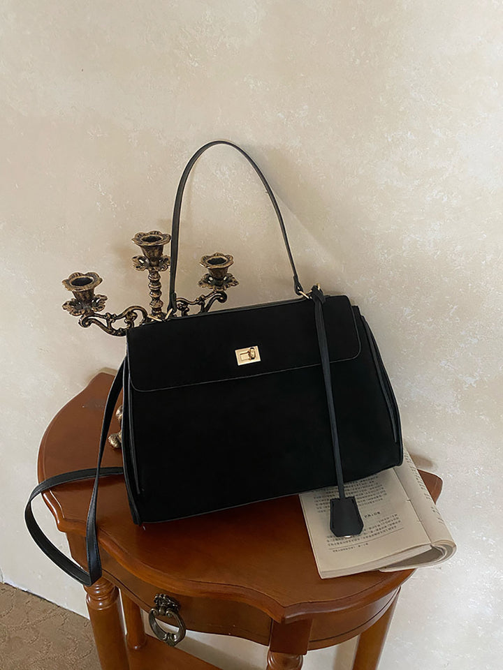 Black Solid One Handle Sling Bag