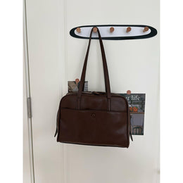 Coffee Solid Two Handles Sling Bag