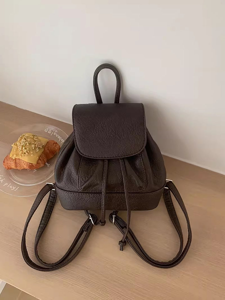 Coffee Solid Two Handles Shoulder Bag
