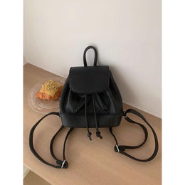 Black Solid Two Handles Shoulder Bag