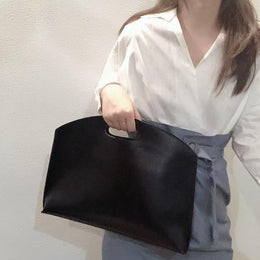 Black Solid One Handle Sling Bag