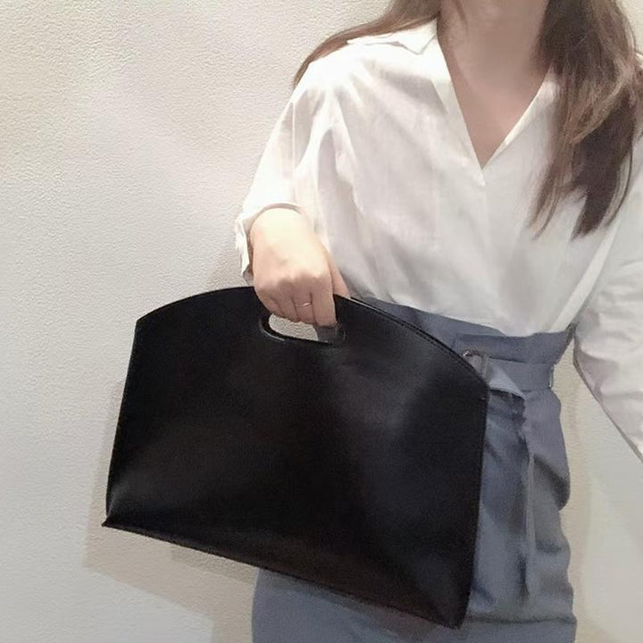 Black Solid One Handle Sling Bag