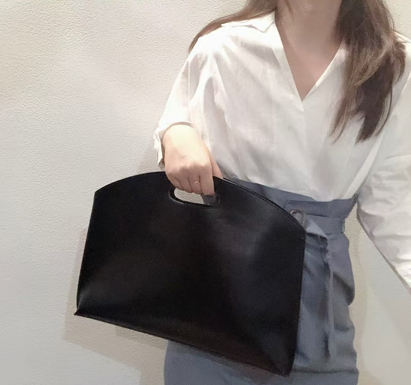 Black Solid One Handle Sling Bag