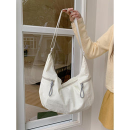 White Solid One Handle Sling Bag