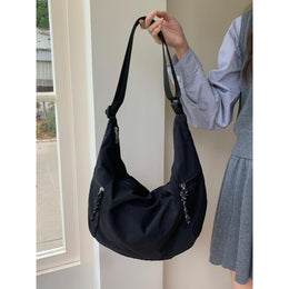 Black Solid One Handle Sling Bag