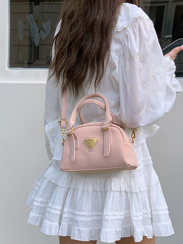 Pink Solid Two Handles Tote Bag
